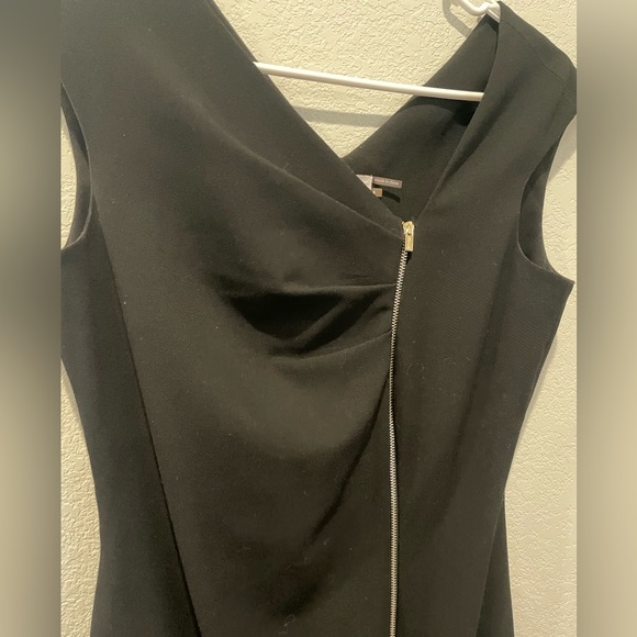 Black Calvin Klein BodyCon Mini Dress Gold Zipper Size 4 - Picture 2 of 11
